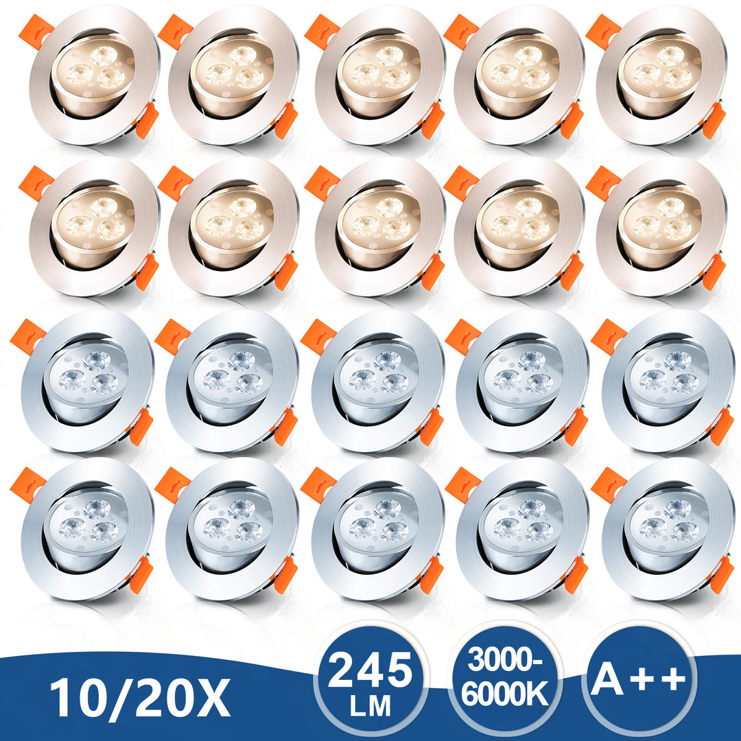 Sonnewelt LED Einbaustrahler Integriert 3W Warmweiß/Kaltweiß