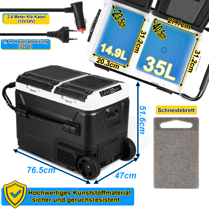 Sonnewelt Kompressor Kühlbox Kühlschrank 50L KFZ APP