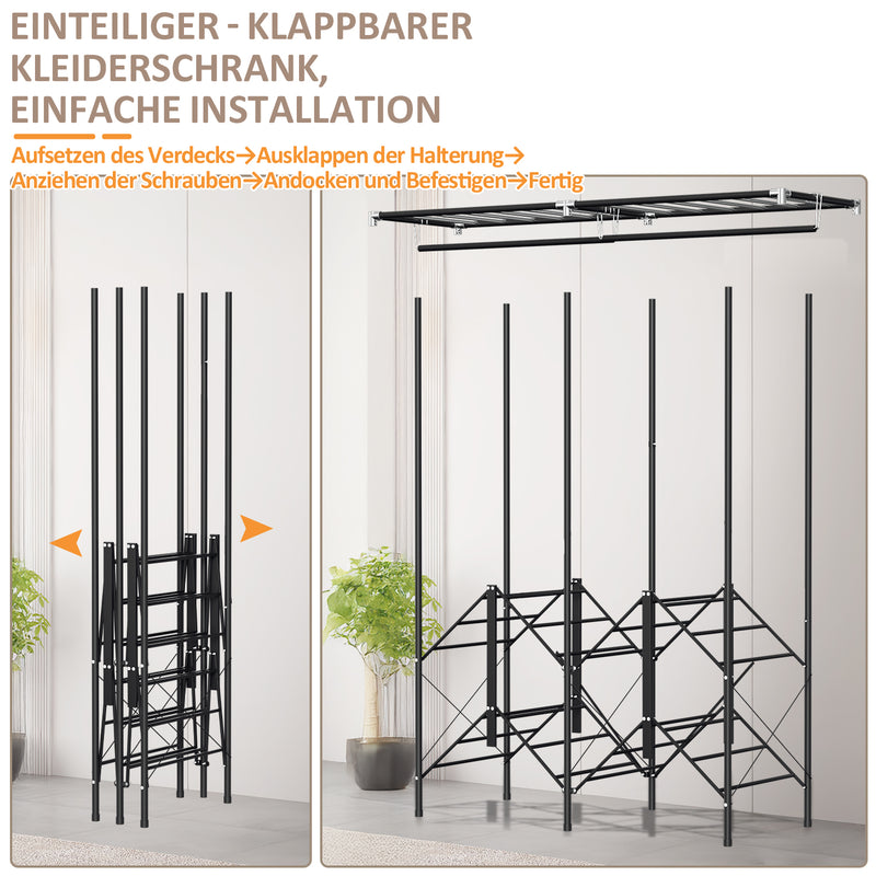 Sonnewelt Klappbarer Kleiderschrank Schlafzimmerschrank