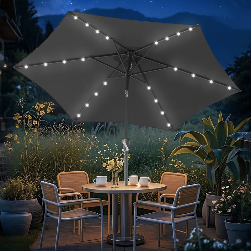 Sonnewelt Sonnenschirm 2.7m Winkelverstellbar mit/ohne LED