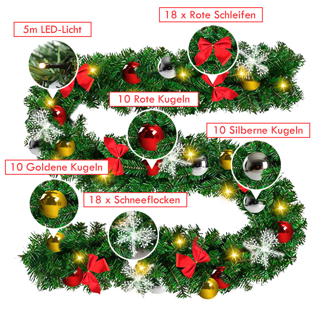 Sonnewelt Weihnachtsgirlande mit 100 LEDs 5m
