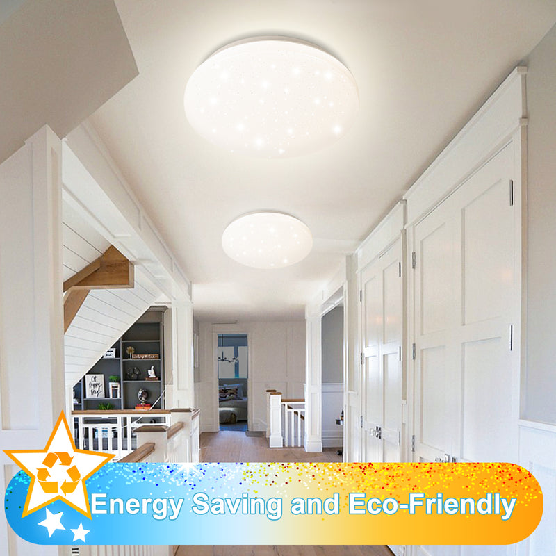 Sonnewelt 24W LED Deckenleuchte Dimmbar mit Sternenhimmel-Effekt