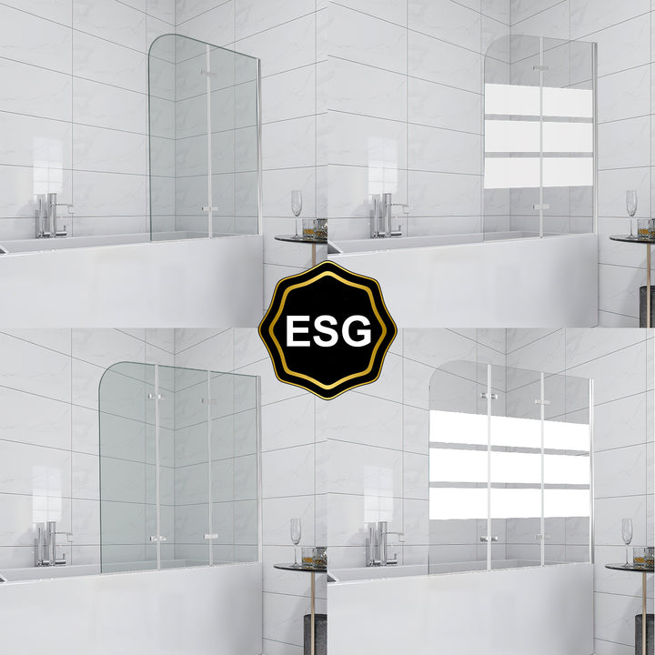 Sonnewelt shower wall for bathtub Foldable glass shower partition