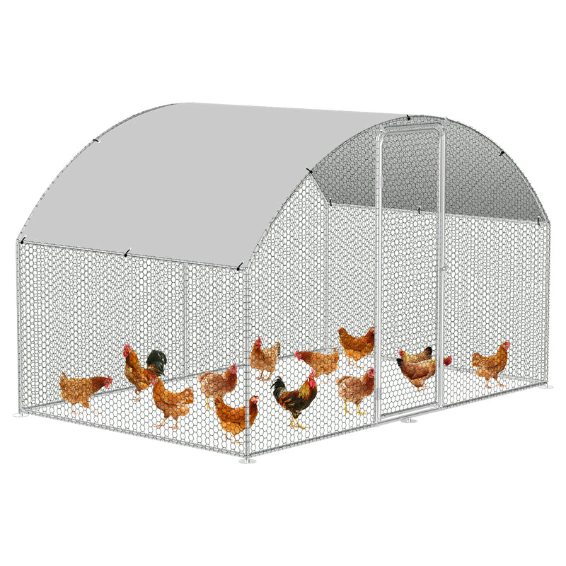 Sonnewelt chicken coop free-range enclosure dome roof galvanized steel 3x2x2m