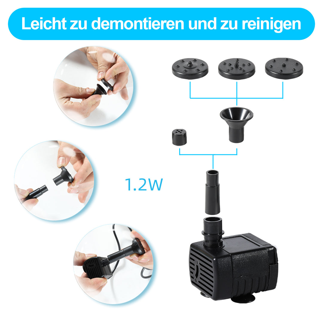 Sonnewelt SolarPumpe Teichpumpe 1.2W/1.5W/2.5W