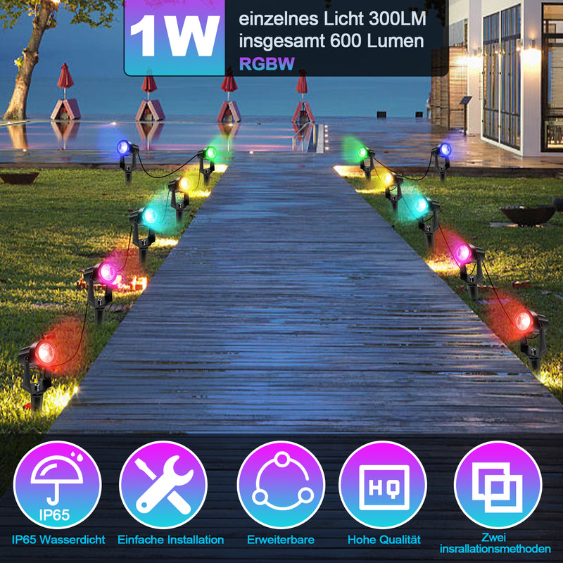 Sonnewelt LED Gartenbeleuchtung RGB 6er Set