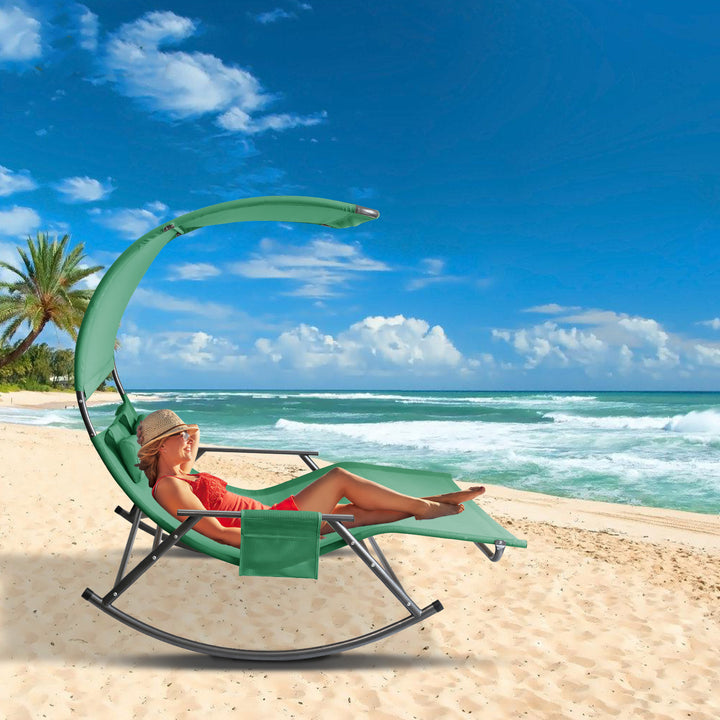 Sonnewelt Doppelliege Sonnenliege mit Sonnendach Outdoor