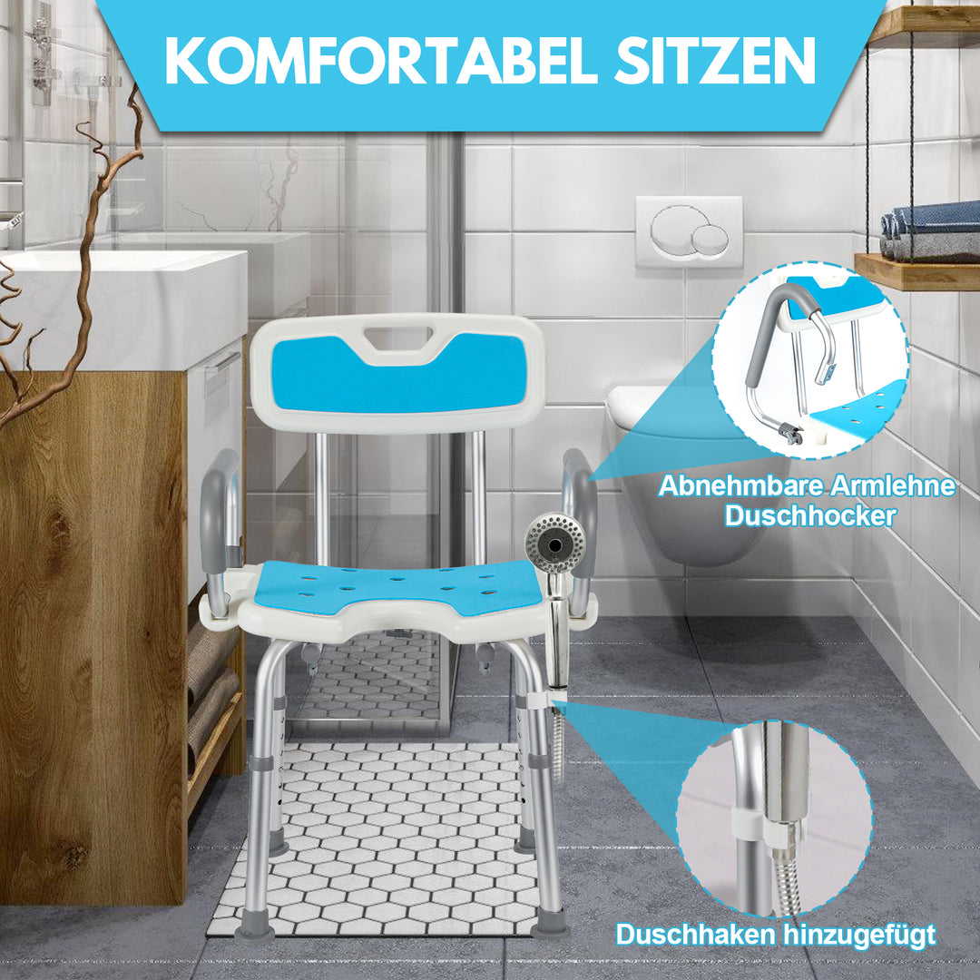 Sonnewelt shower stool shower seat with fold-up armrest