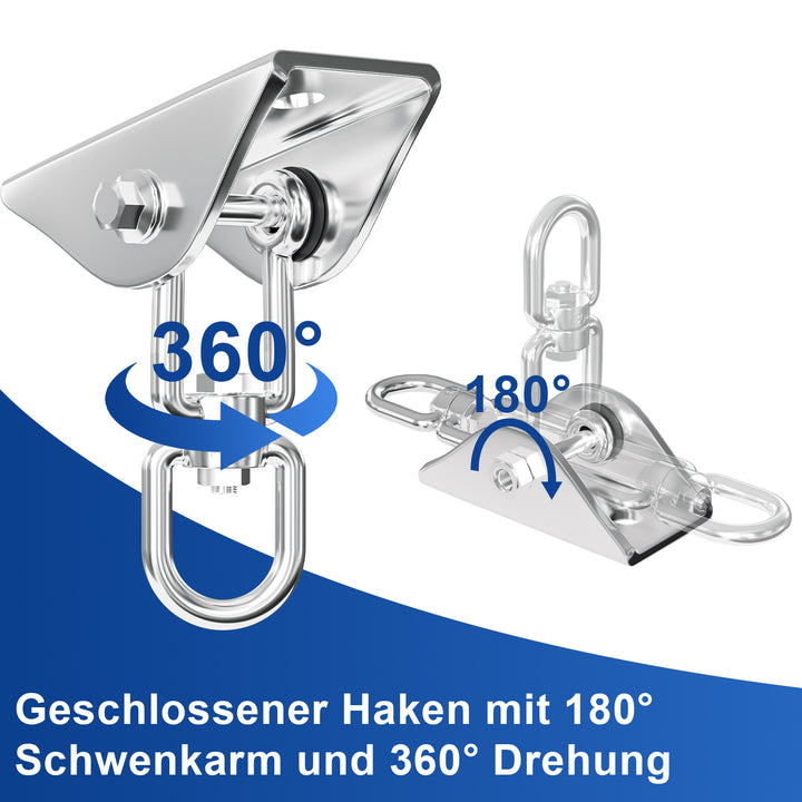 Sonnewelt 2 Stück Deckenhaken Edelstahl Schwingfeder