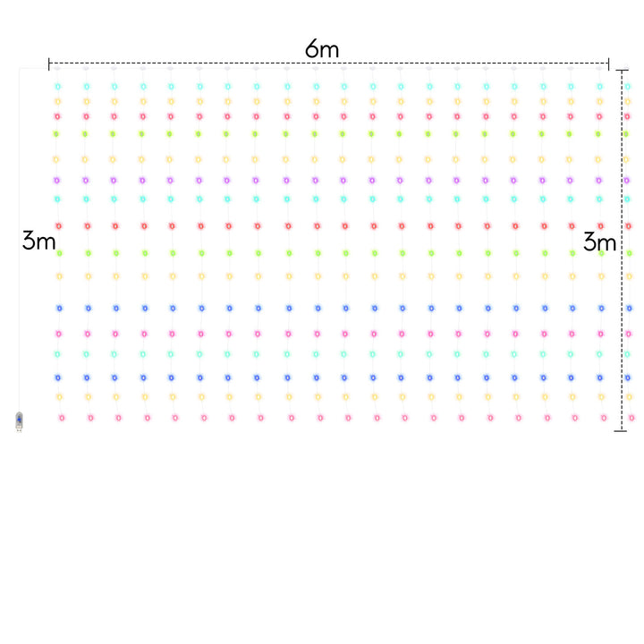 Sonnewelt LED light curtain 3x3m/3x6m warm white/color