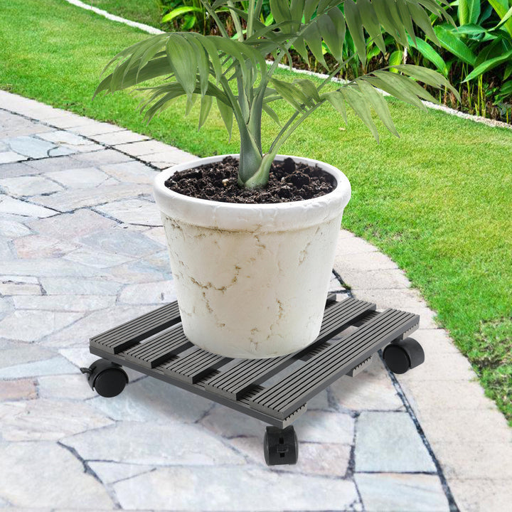 Sonnewelt WPC Plant Trolley Square with Wheels Load Capacity 80 kg
