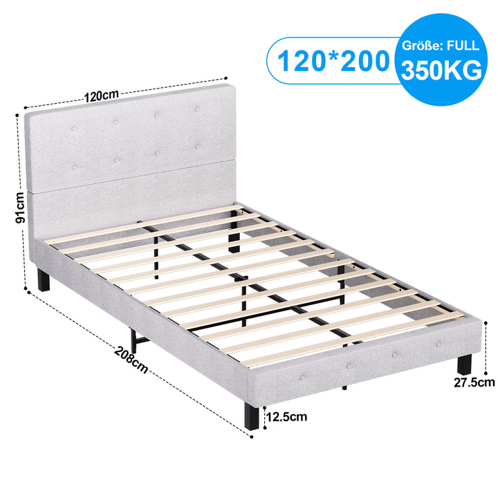 Sonnewelt upholstered bed frame with headboard soft fabric