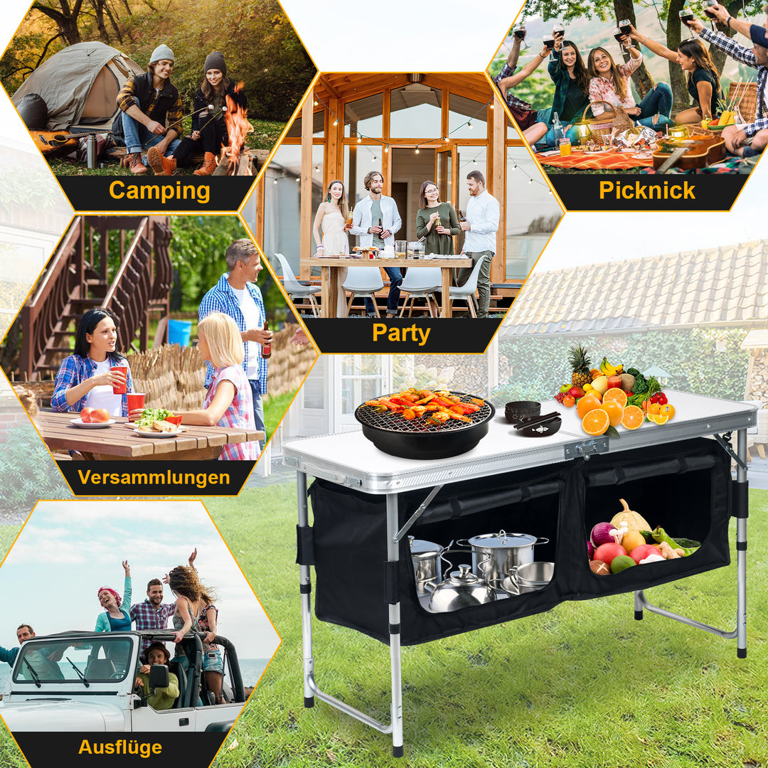 Sonnewelt foldable camping kitchen with 2 compartments