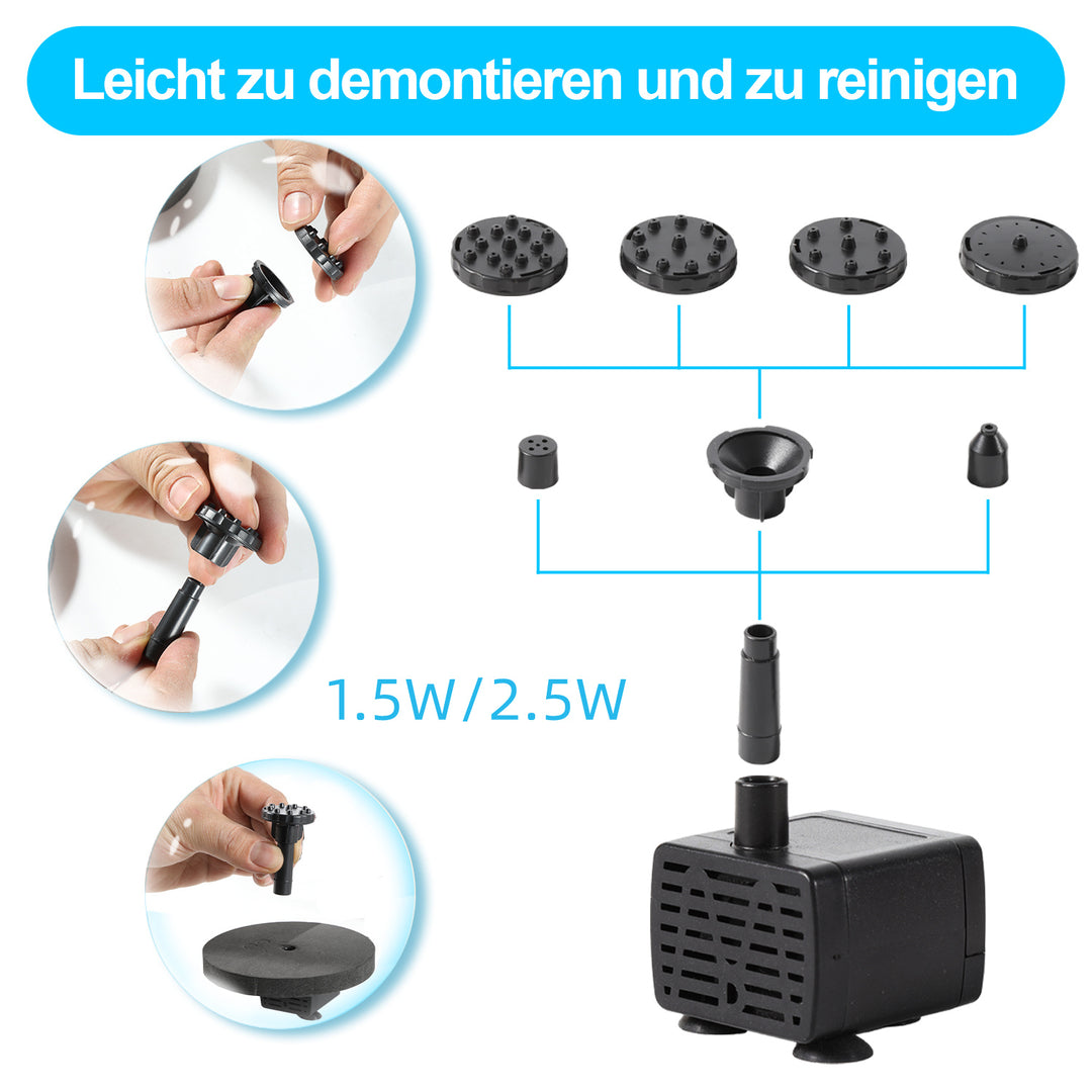 Sonnewelt SolarPumpe Teichpumpe 1.2W/1.5W/2.5W