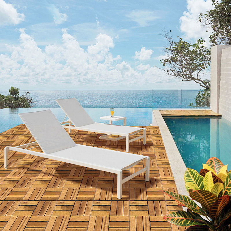Sonnewelt wooden tiles 30x30cm 12 slatted tiles (11 pieces)