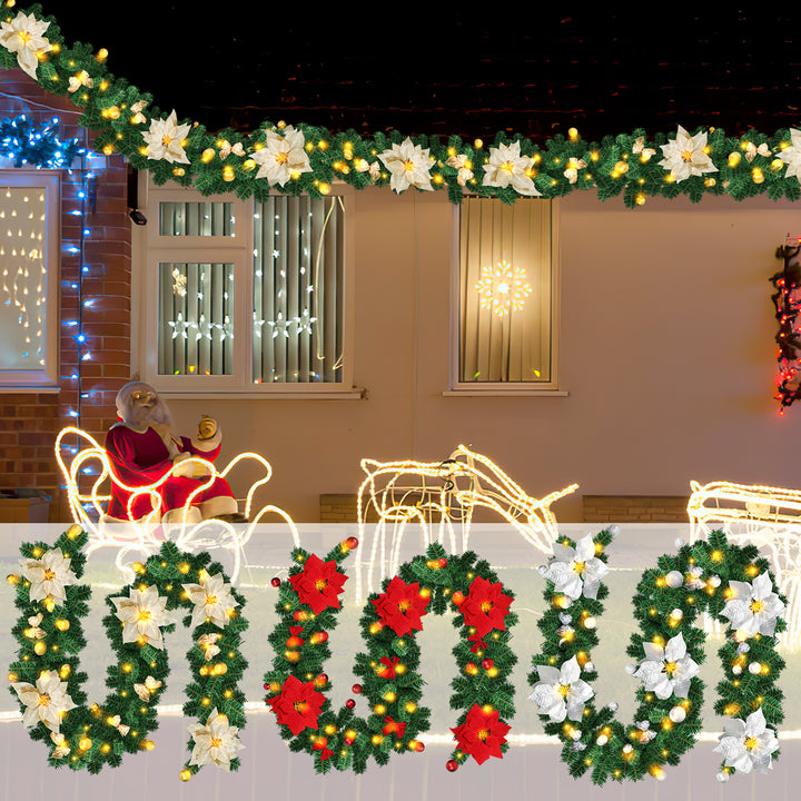 Sonnewelt Weihnachtsgirlande 2.7m mit Blumen