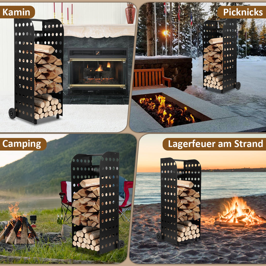Sonnewelt firewood cart firewood cart double layers