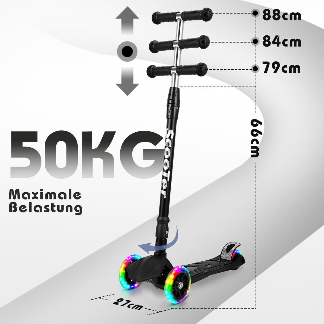 Sonnewelt Children's Scooter Foldable with LED Luminous Wheels