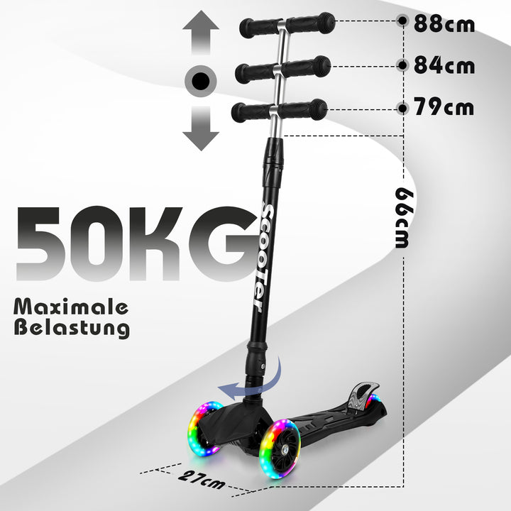 Sonnewelt Children's Scooter Foldable with LED Luminous Wheels