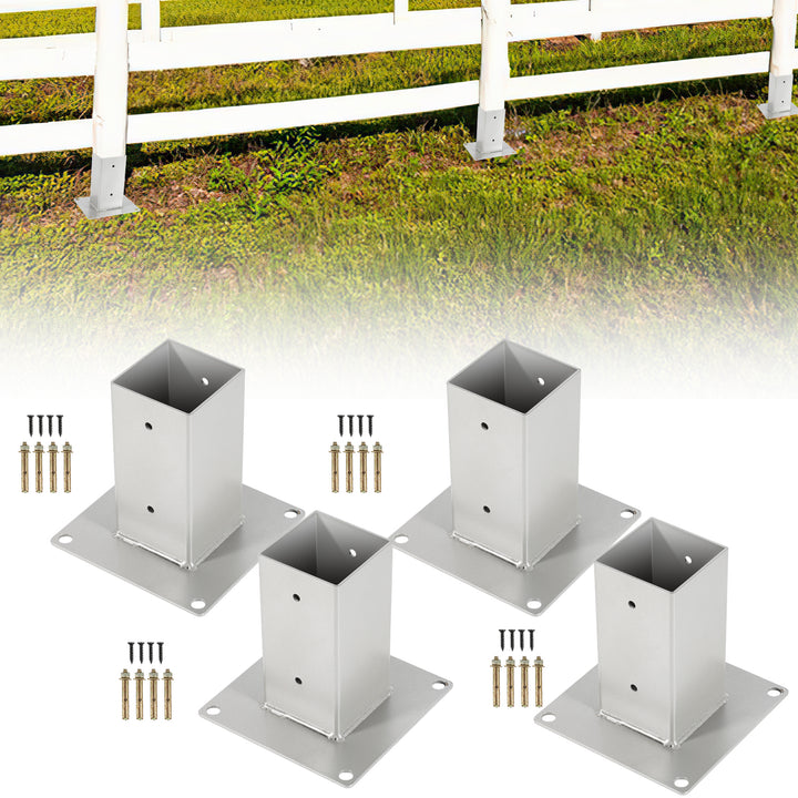 Sonnewelt Pfostenträger Aufschraubhülse Feuerverzinkt 4er Set 70-120mm