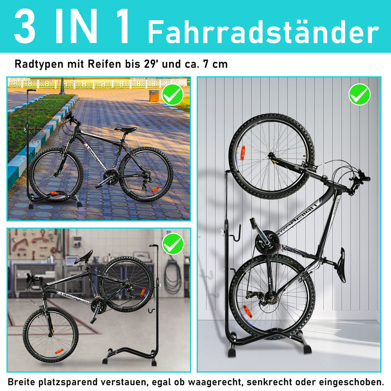 Sonnewelt 3 in 1 Fahrradständer Boden 20 bis 29 Zoll