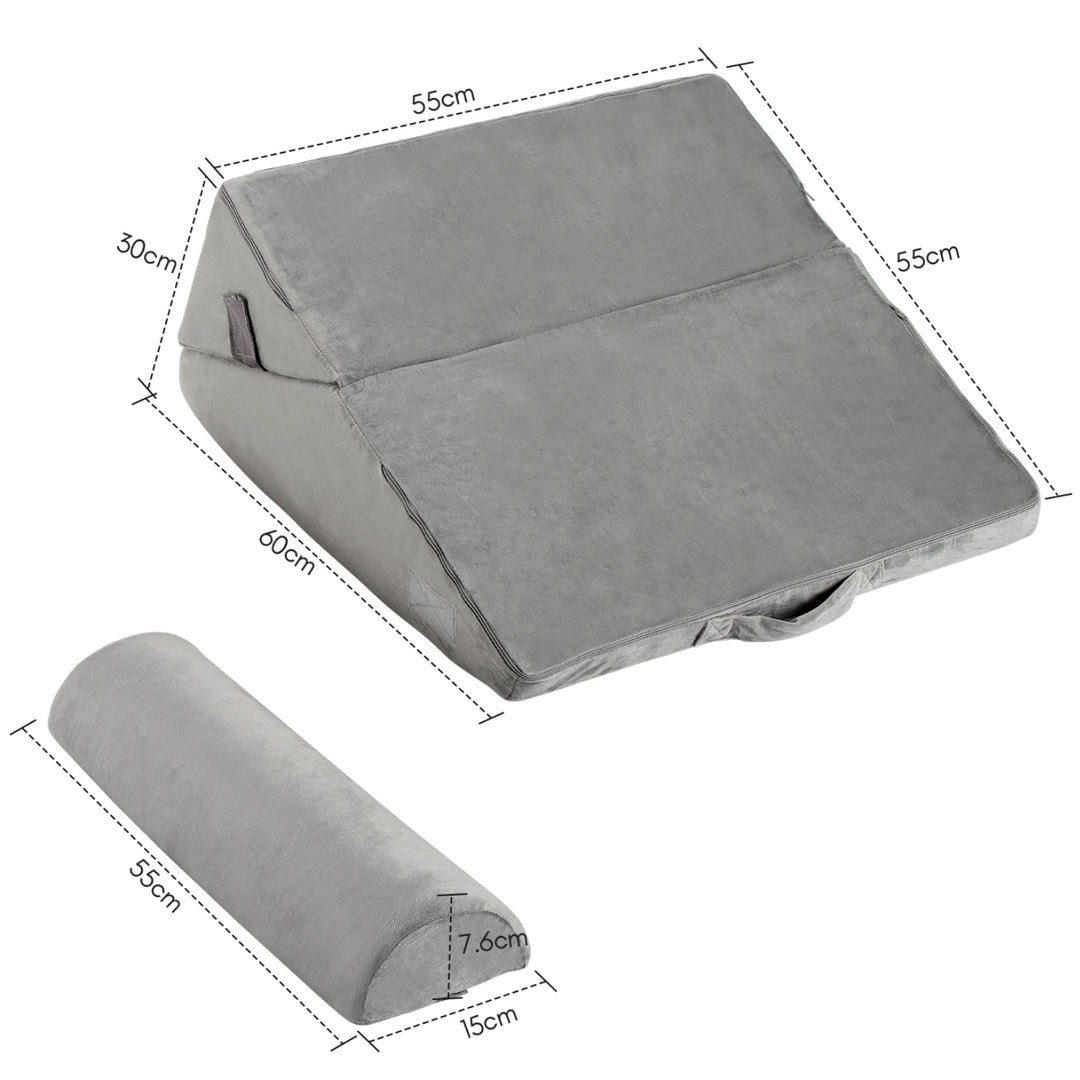 Sonnewelt wedge pillow bed headboard with removable neck roll