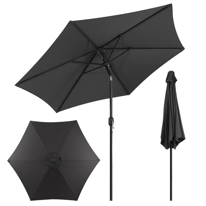 Sonnewelt Sonnenschirm 2.7m Winkelverstellbar mit/ohne LED