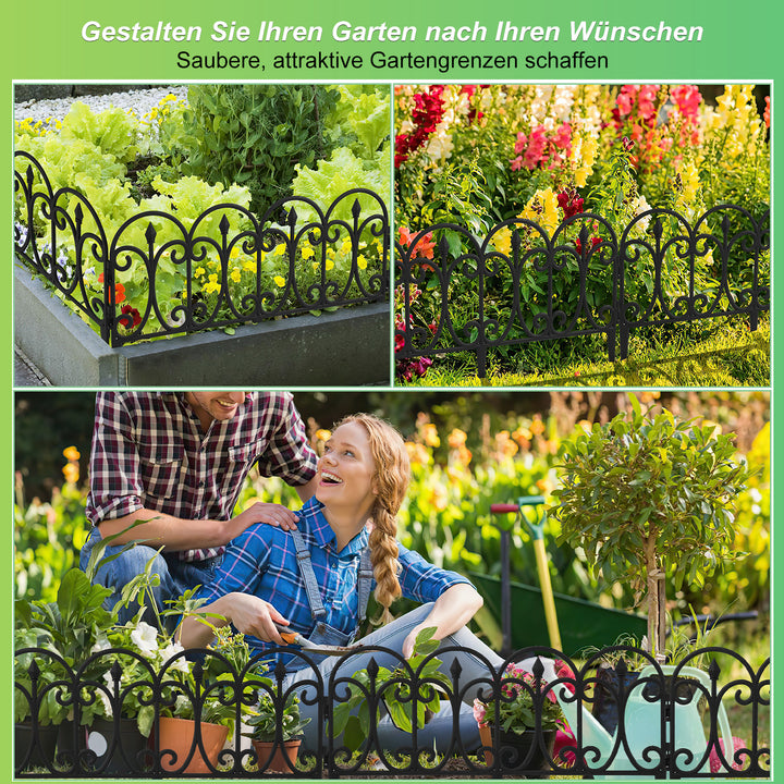 Sonnewelt 5 tlg Beetzaun Beetumrandung Kunststoff