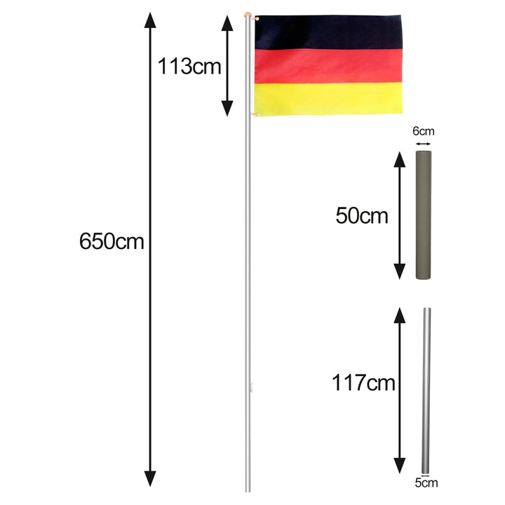Sonnewelt Fahnenmast Aluminium 6,5 m