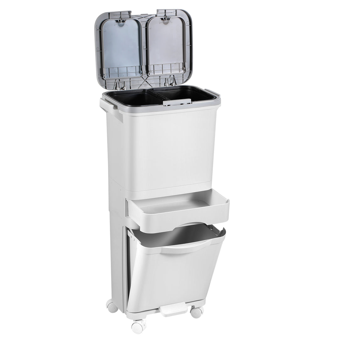 Sonnewelt Mülleimer Küche 42L Mülltrennsystem 3 Fächer