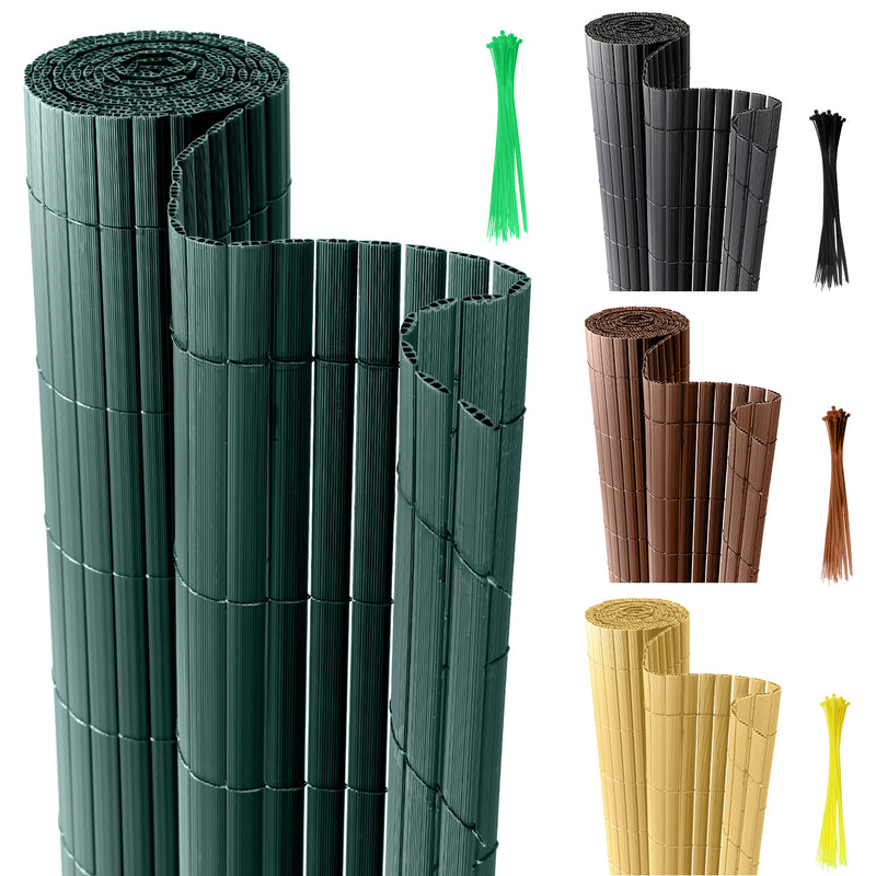 Sonnewelt PVC Sichtschutzmatte mit Kabelbindern 3-Gewicht-Verstärkung
