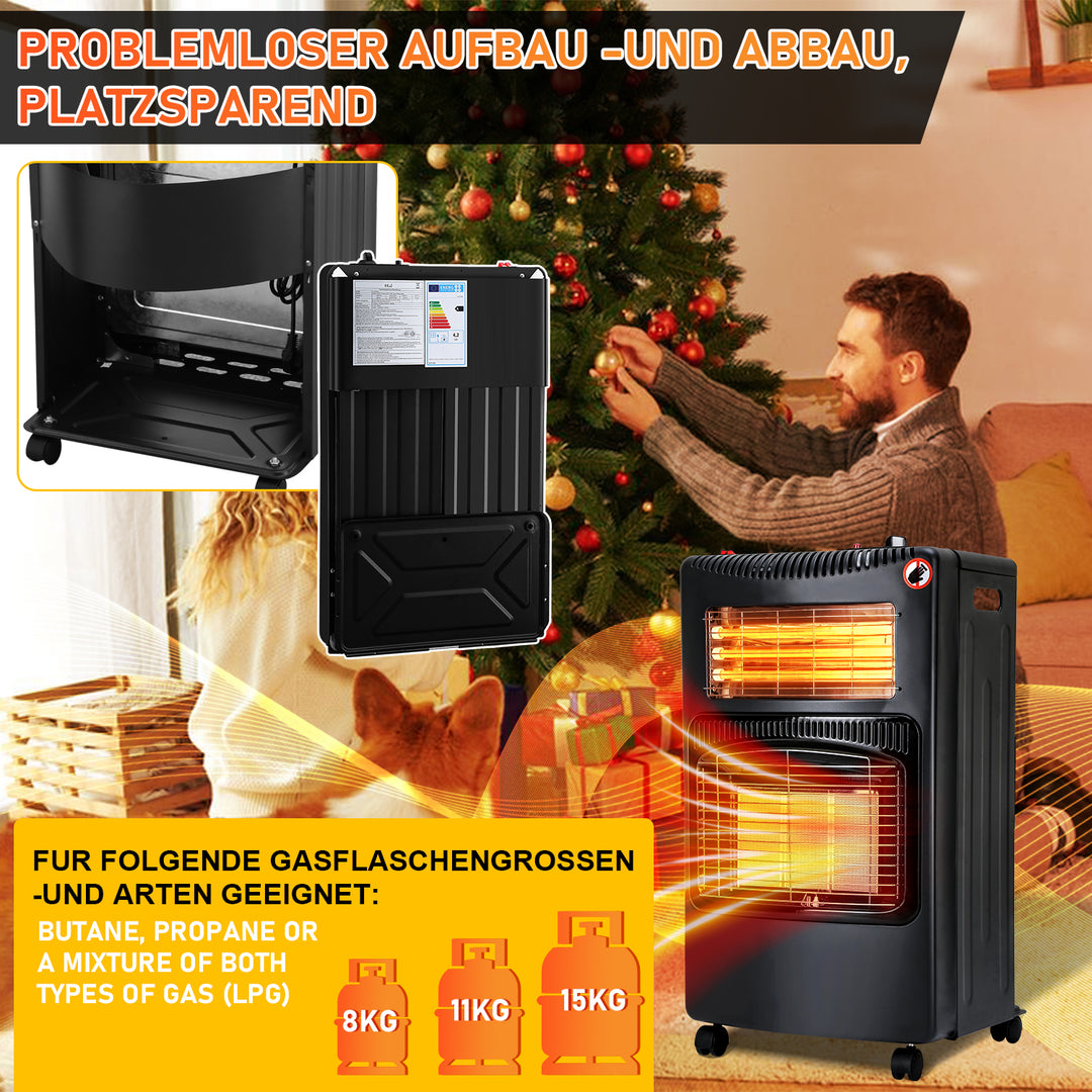 Sonnewelt Gas Heater 4200W and 1260W Electric Gas Heater with Pressure Reducer