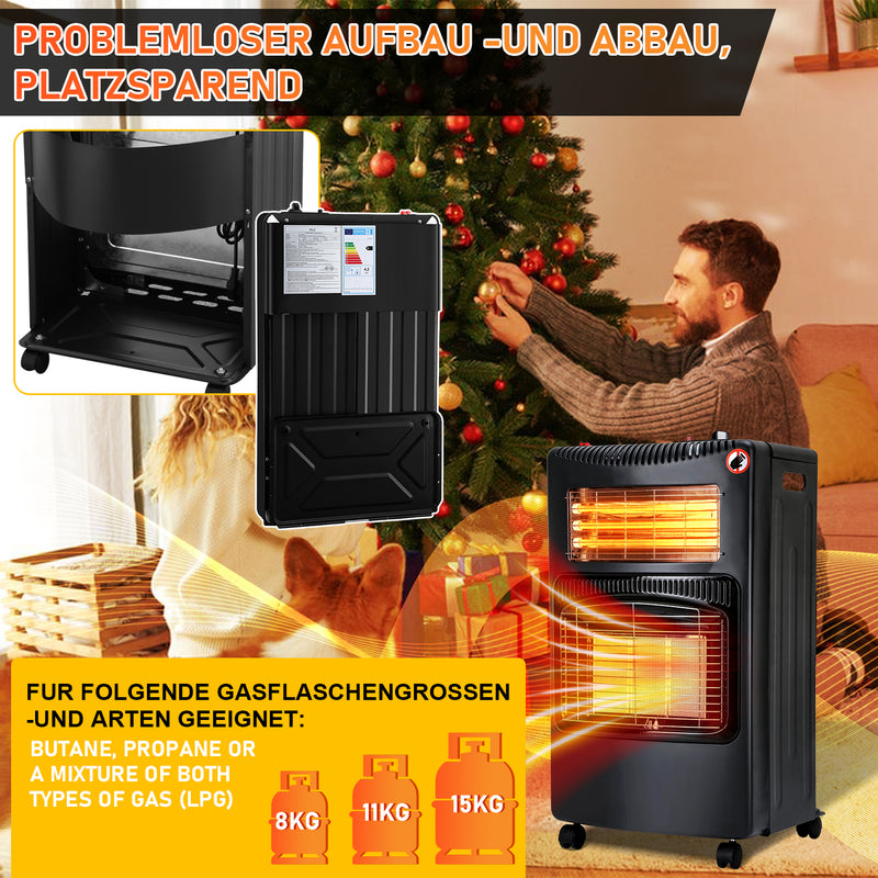 Sonnewelt Gasheizer 4200W und 1260W Elektrische Gasheizgerät mit Druckminderer