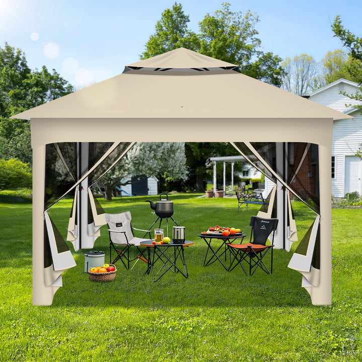 Sonnewelt Pavillon Gartenhütte Faltbares mit Doppeldach 3,3x3,3m