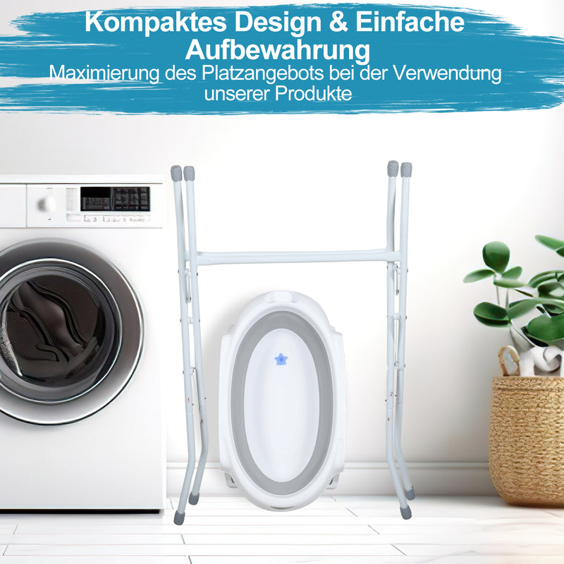 Sonnewelt Babywanne mit Ständer Faltbare mit Thermometer