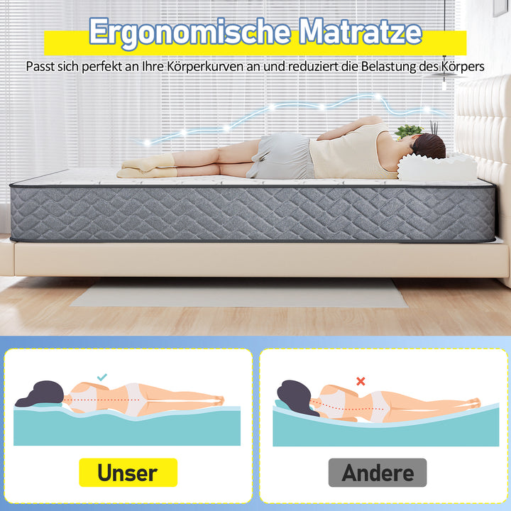 Sonnewelt Matratze Taschenfedermatratze 7 Zonen Elastizität H3