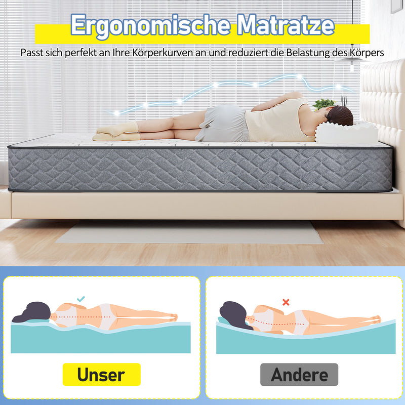Sonnewelt Matratze Taschenfedermatratze 7 Zonen Elastizität H3