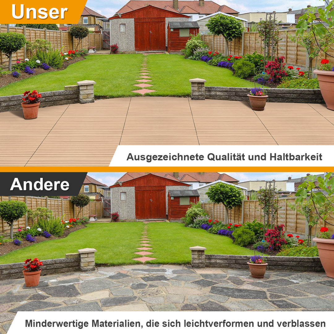 Sonnewelt WPC Terrassenfliesen Klickfliese 30x60cm 6stk
