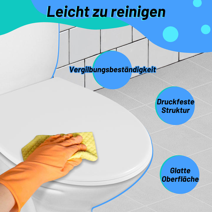 Sonnewelt Toilettendeckel WC Sitz mit Absenkautomatik O-Form
