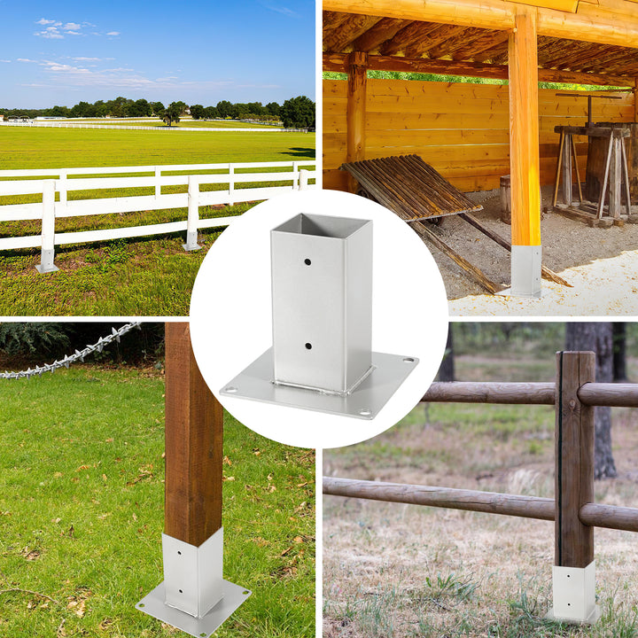 Sonnewelt Pfostenträger Aufschraubhülse Feuerverzinkt 4er Set 70-120mm