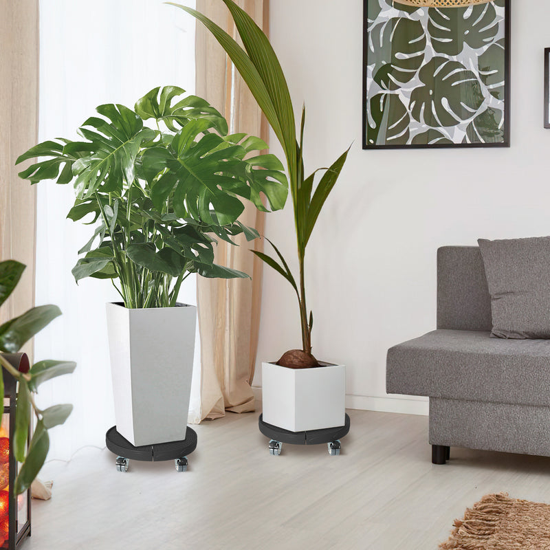 Sonnewelt Pflanzenroller Rund Einstellbar mit 360°Drehbare Rädern
