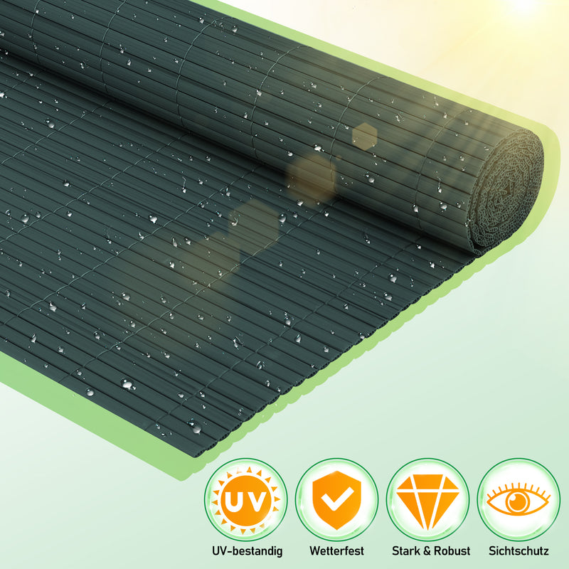 Sonnewelt PVC Sichtschutzmatte mit Kabelbindern 3-Gewicht-Verstärkung