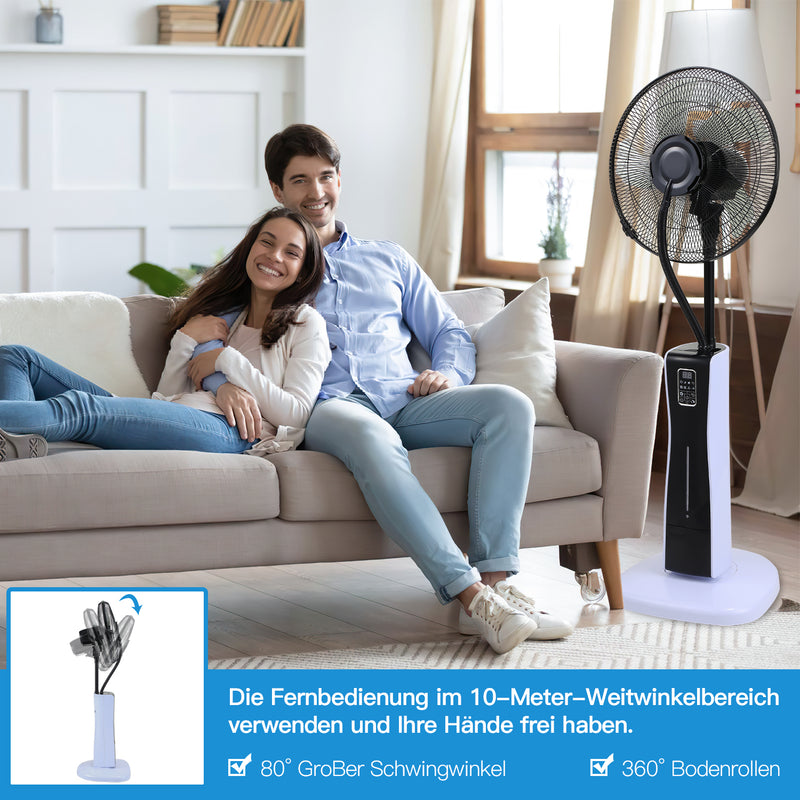 Sonnewelt Standventilator mit Wasserkühlung Ultraschall-Sprühnebel