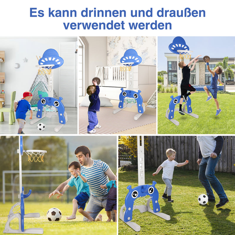 Sonnewelt Kinder Basketballkorb Set 4 in 1 höhenverstellbarer