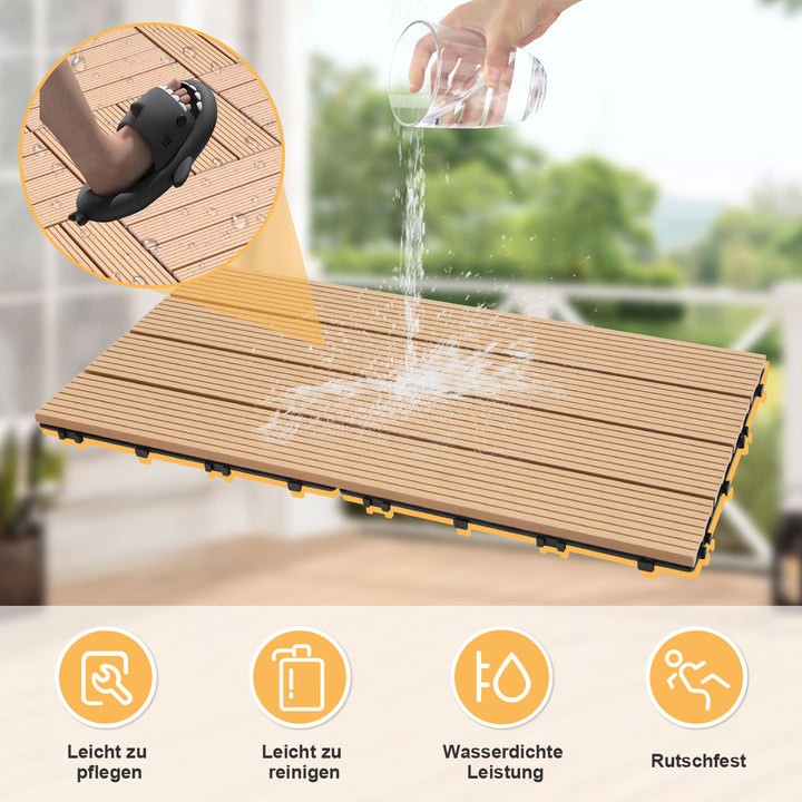 Sonnewelt WPC Terrassenfliesen Klickfliese 30x60cm 6stk