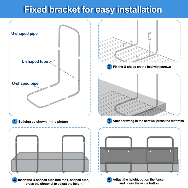 Sonnewelt bed rail fall protection bed deformable 150cm/180cm/200cm