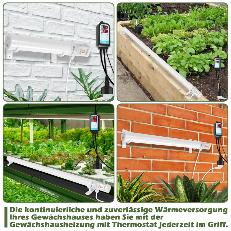 Sonnewelt Gewächshausheizung Elektrische Heizung mit Timer und Thermostat