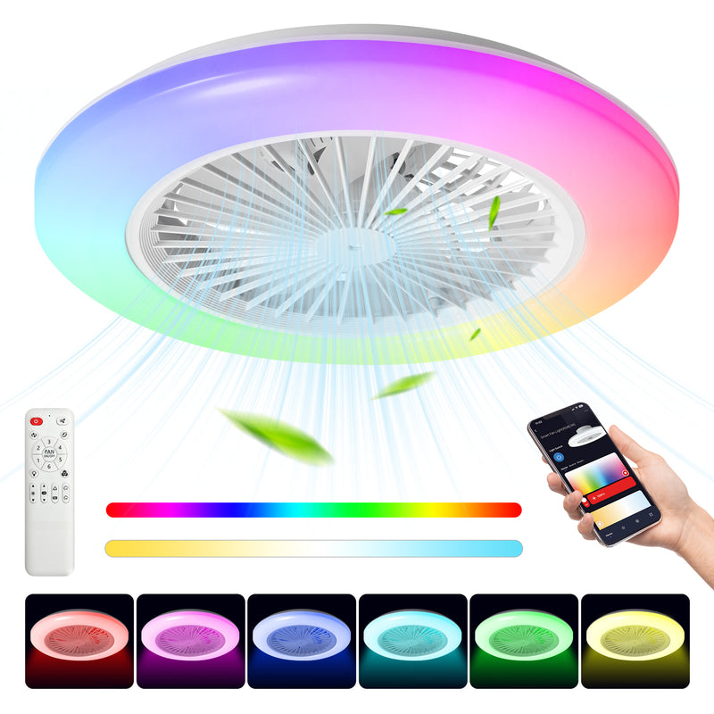 Sonnewelt Deckenventilator mit Beleuchtung RGB mit Fernbedienung