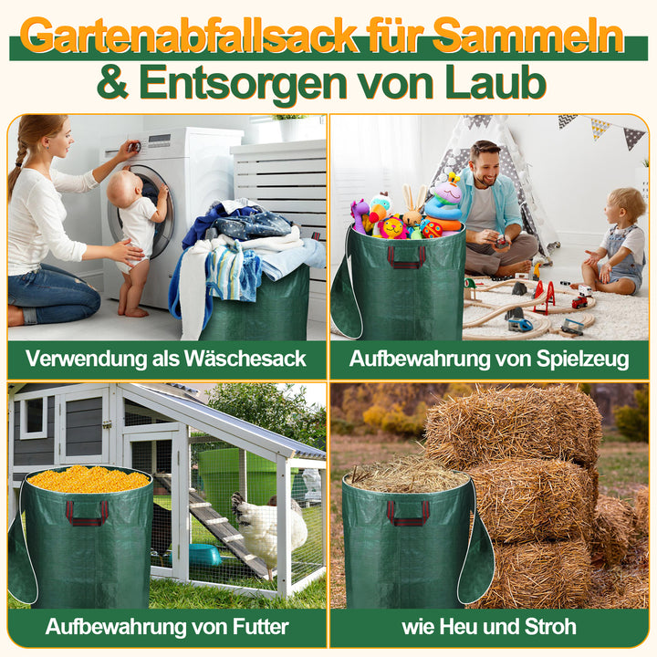 Sonnewelt Gartenabfallsack Gartensack 272L mit Deckel