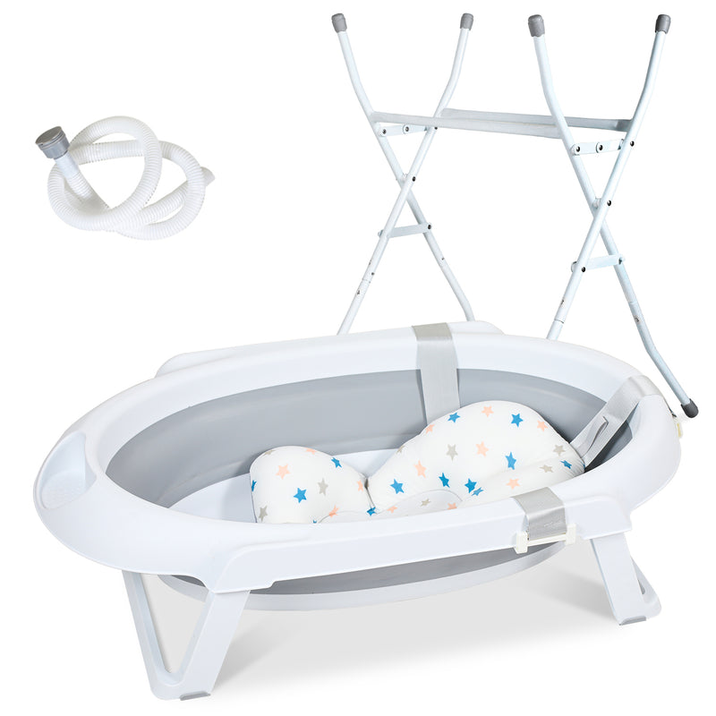 Sonnewelt Babywanne mit Ständer Faltbare mit Thermometer